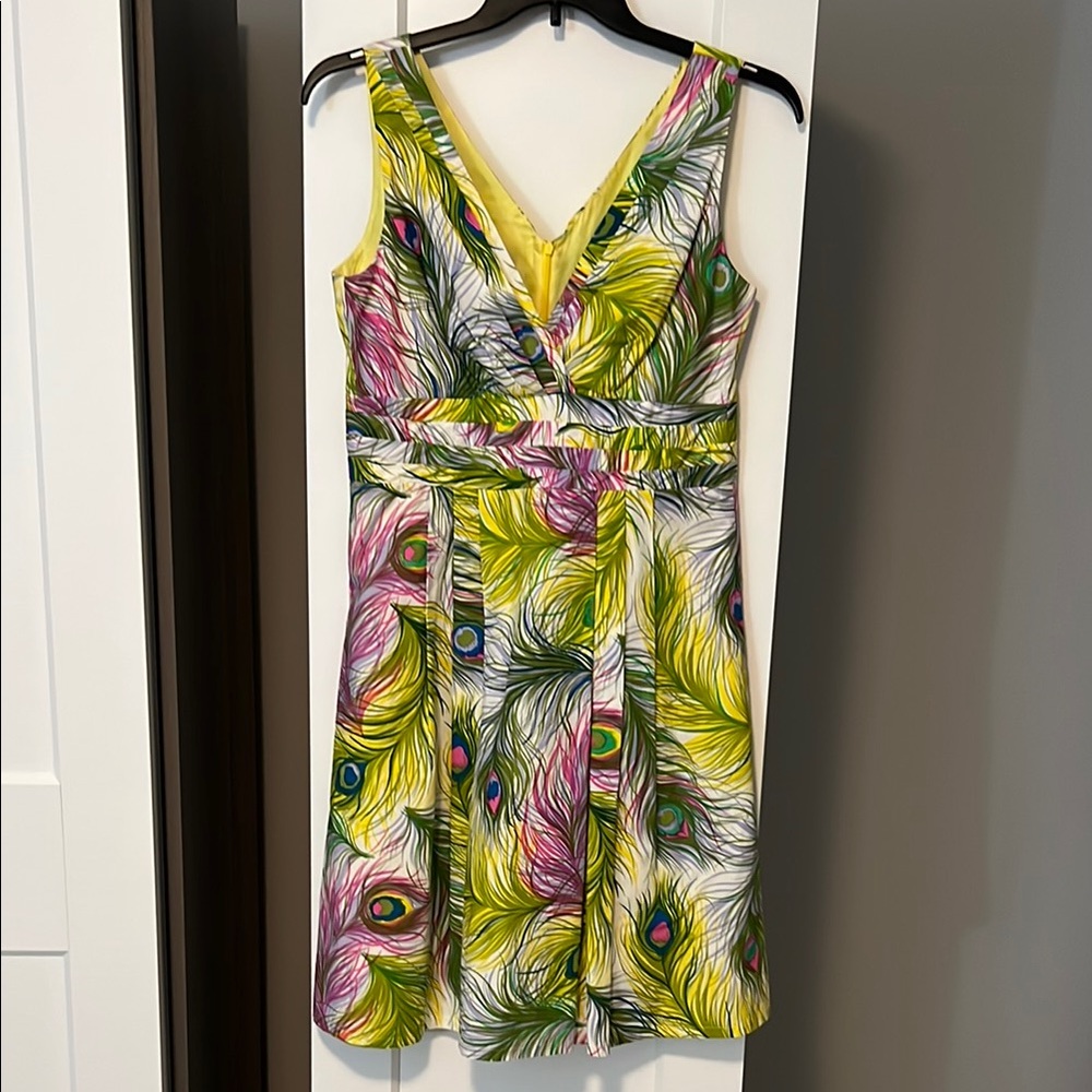 Nanette Lepore Yellow Green Fit and Flare Sundress